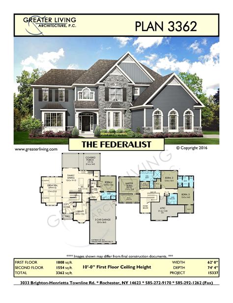 Inside, the sky is the limit. Plan 3362: THE FEDERALIST - Two Story House Plan - Greater ...