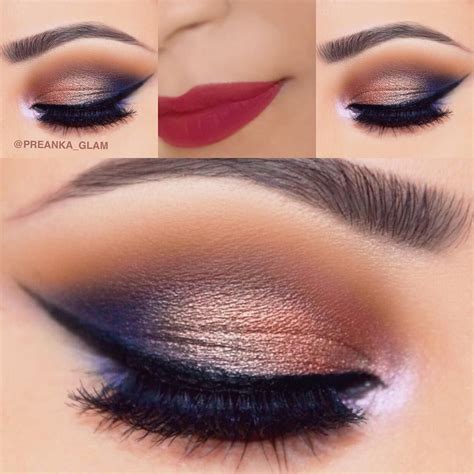 see this instagram photo by preanka glam 1 898 likes navy dress makeup blue eye makeup