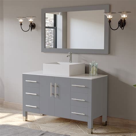 They range in a variety of popular widths, styles and colors. 48" Single Sink Bathroom Vanity Set with Polished Chrome ...