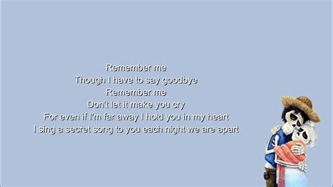 Remember Me Lullaby From Cocolyrics Youtube