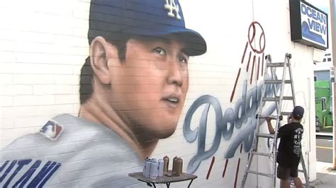 New Shohei Ohtani Mural Being Painted In Hermosa Beach Youtube
