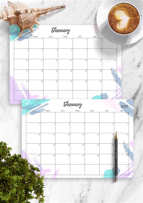 Pin On Wellness Download Printable Colored Monthly Calendar Pdf