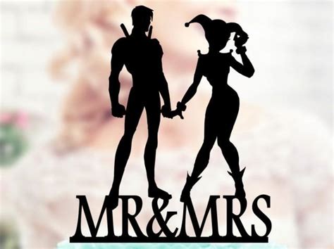 Harley Quinn And Nightwing Silhouette Cake Toppers Superheroes