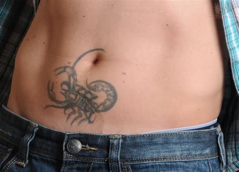Scorpio Tattoo On Belly