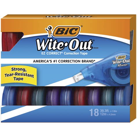 Bic Wite Out Ez Correct Correction Tape White Pack Of 18