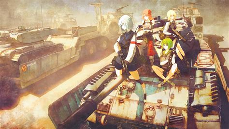 1920x1080 Original Characters Anime Anime Girls Military Tank Weapon