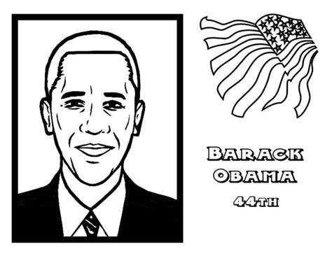 A great conversation starter for black history lessons.coloring also helps mindfulness reduce anxiety and stimulate t 44th The USA President Barack Obama Coloring Page : Kids ...