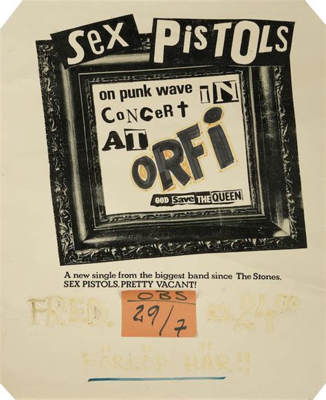 Bonhams The Sex Pistols A Rare Concert Poster Orfi Linkoping Sweden 29th July 1977