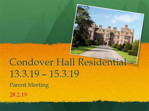 Condover Hall Residential Ppt Download