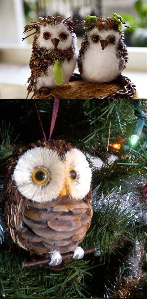 Pretty Owls From Fir Cone So Easy And Beautyful Cones Crafts Pine