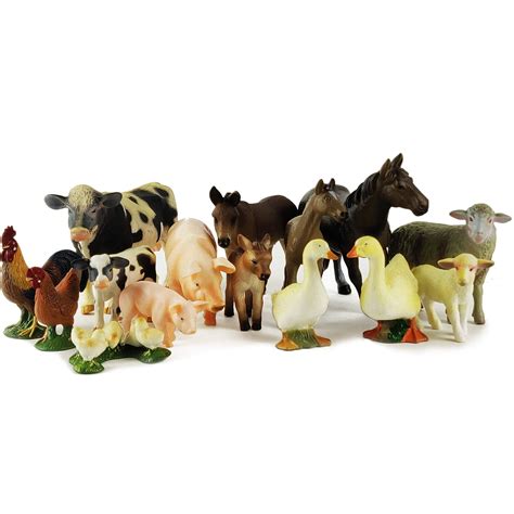 Farm Animal Figurines 15 Piece Playset Old Macdonalds Farm