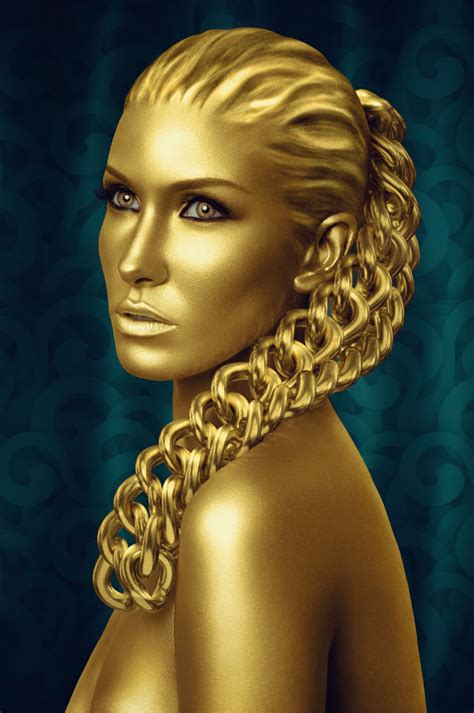 Gold By AMarfoog On DeviantArt Gold Skin Portrait Body Painting
