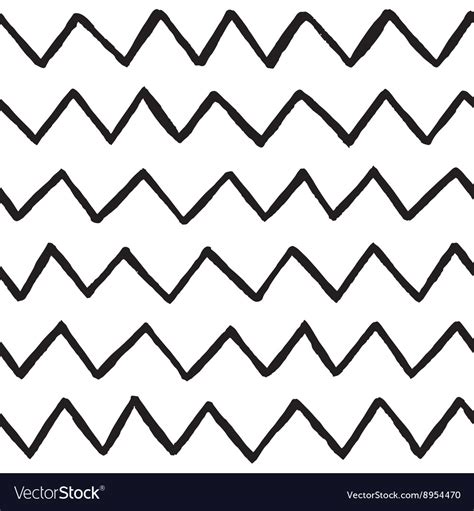 Abstract Hand Drawn Zig Zag Lines Seamless Vector Image