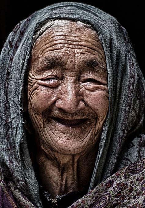 Grace An Old Lady In The Turtuk Village Of Ladakh Region In Jammu And Kashmir India With