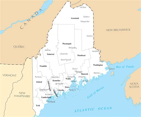 Maine Cities And Towns Map Island Maps