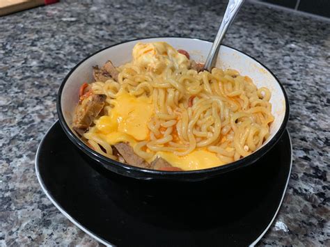 I tried the tiniest bit on my finger and it burned immediately but i'm also new to eating hot and spicy stuff. Samyang 2x Spicy with smoked brisket, cheese, and a ...