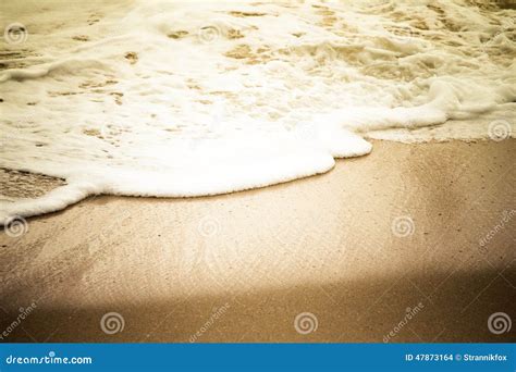 Soft Wave Of The Sea On The Sandy Beach Stock Photo Image Of Scenic