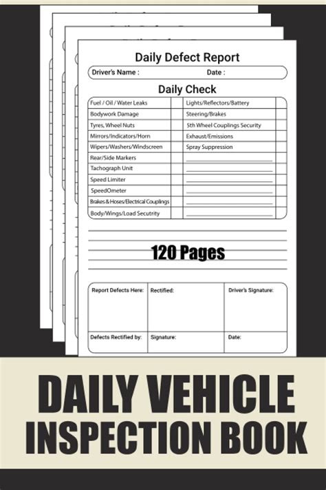 Buy Daily Vehicle Inspection Book Hgv Daily Vehicle Check Driver And