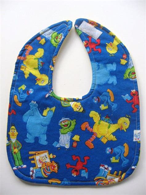 Reversible Sesame Street Baby Bib Etsy Sesame Street Baby Bibs