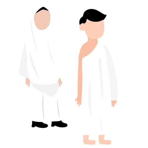 Wife And Husband Wearing Ihram Do Hajj Vector Ihram Hajj Umrah Hajj