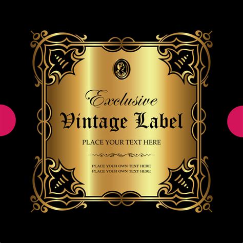 Luxury Ornamental Gold Label Vector Material 13 Free Download