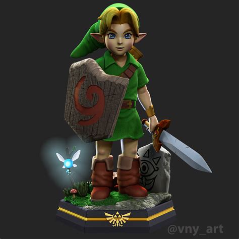 Zelda Ocarina Of Time Young Link 3d Printable Statue 3d Print Model