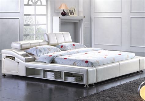 Luca Contemporary Italian Leather Bed Frame Fancy Homes