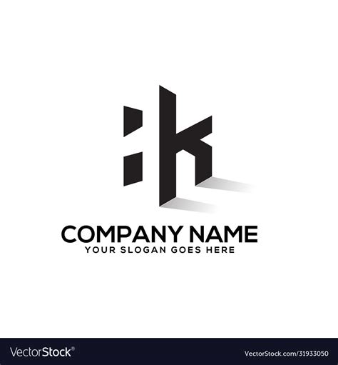 hexagonal hk initial letter logo design royalty free vector