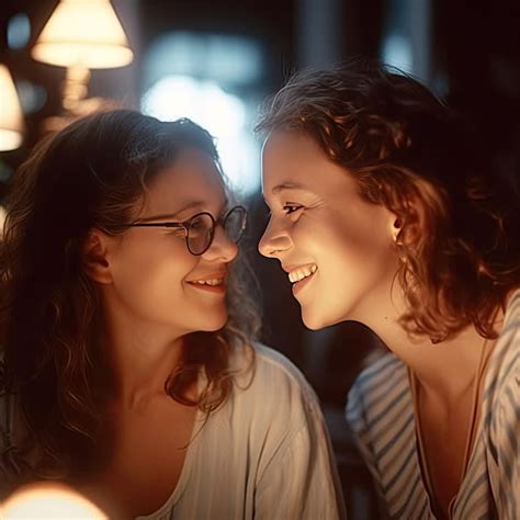 Premium Ai Image Two Women Looking At Each Other And Smiling