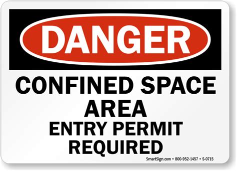 Confined Space Area Entry Permit Sign Sku S 0715