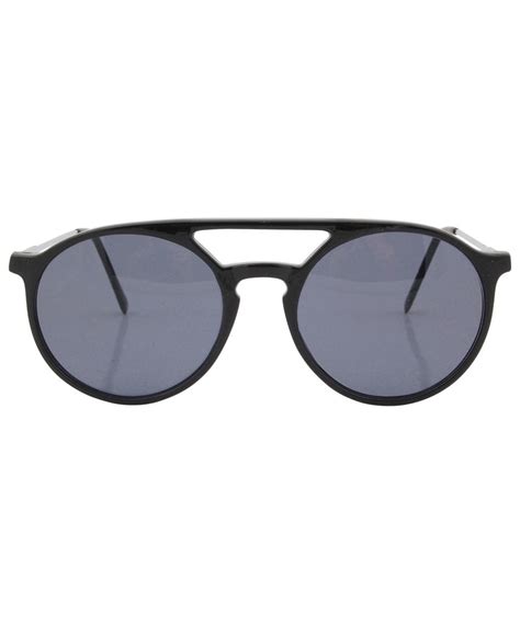 shop moore gloss black vintage round sunglasses for men giant vintage sunglasses