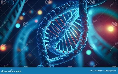 Blue Dna Structure Isolated Background Stock Illustration