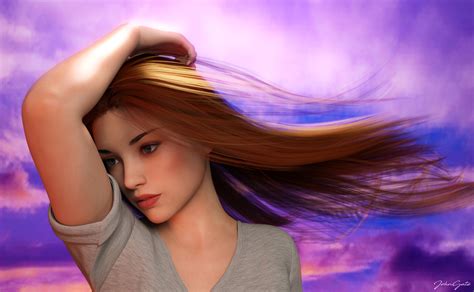 Brown Hair Girl Digital Art Hd Fantasy Girls 4k