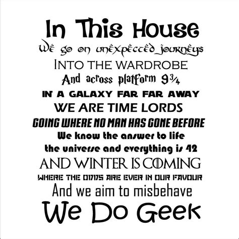 Quote Potter In This House We Do Geek Wall Sticker Usa