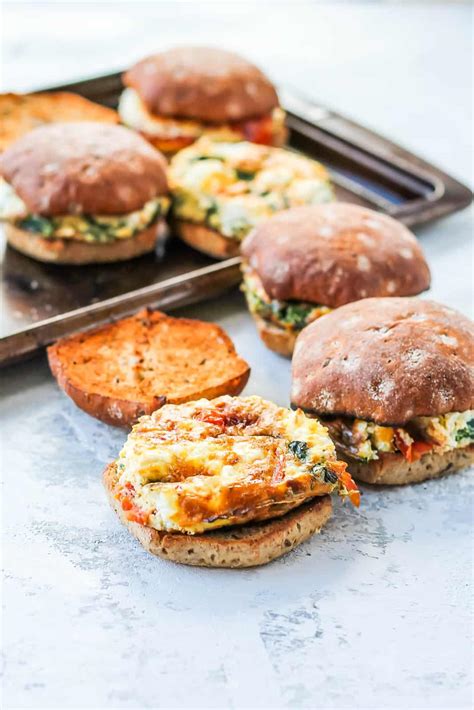 Vegetarian Breakfast Sandwich With Spinach And Feta Hey Nutrition Lady