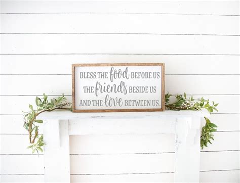 Bless The Food Before Us Wood Sign Kitchen Sign Farmhouse Sign