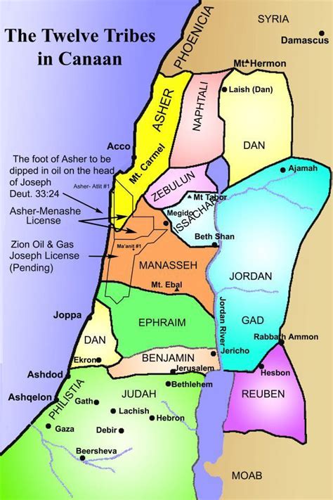 The 12 Tribes In Canaan Biblical Maps And Notes Bible Mapping Bible