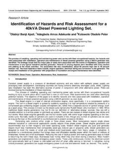 Identification Of Hazards And Risk Assessment For A Identification