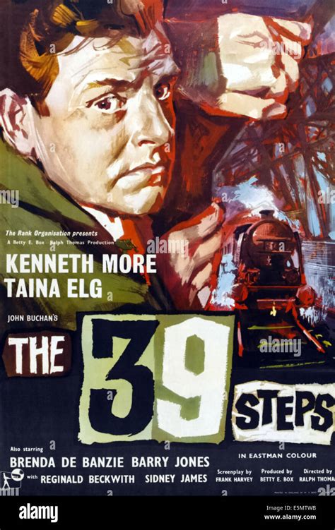 The 39 Steps Kenneth More On Uk Poster Art 1959 Stock Photo Alamy