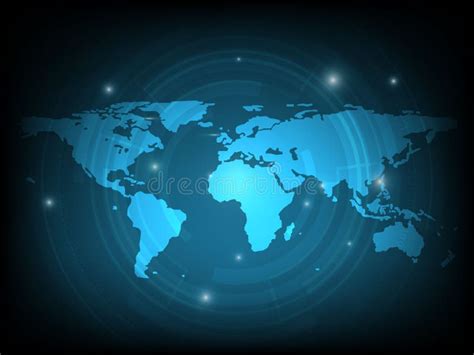 Abstract World Map Digital Technology Background Futuristic Structure