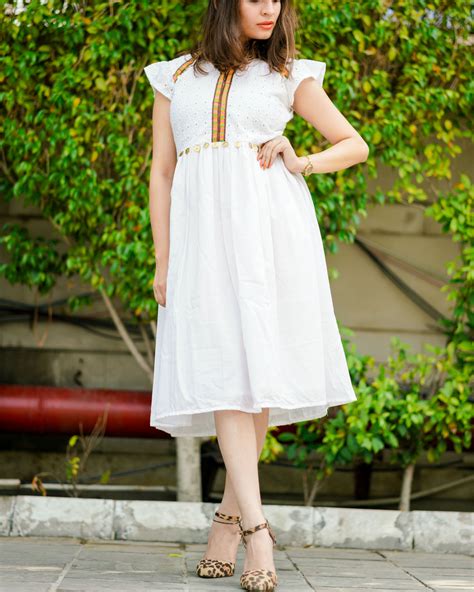 White Cotton Dress By Pinaki The Secret Label