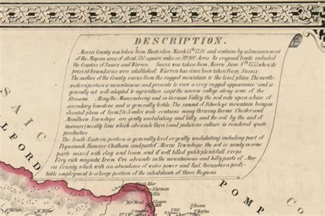 Description Of Morris Co Morris Co New Jersey 1853 Old Town Map