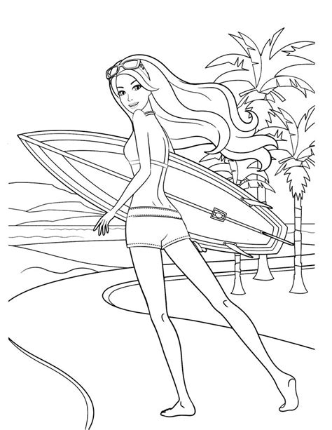 Barbie Coloring Page Barbie Coloring Pages Beach Coloring Pages