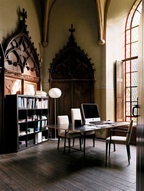 Who Wouldnt Feel Inspired In This Gothic Office Studio All Day