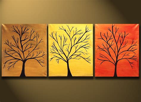 Items Similar To Sale Paintings Abstract Modern Tree Painting 48x20