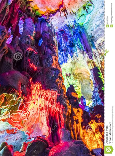 Dripstone Cave Reed Flute Cave Stock Image Image Of Colorful