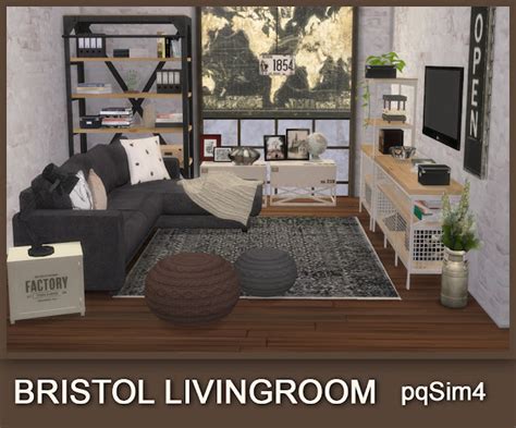"Bristol" Living Room. The Sims 4 Custom Content.