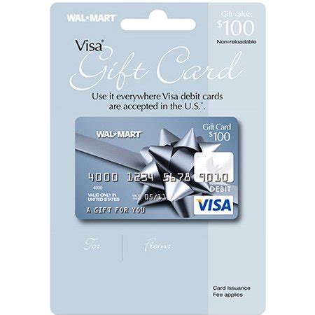 Plus, shop everywhere visa® or mastercard™ debit cards are accepted in the u.s. $100 Walmart Visa Gift Card (service fee included) - Walmart.com