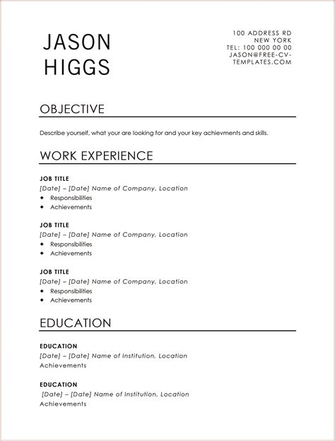 Traditional Jason Land The Job With This Free Cv Template