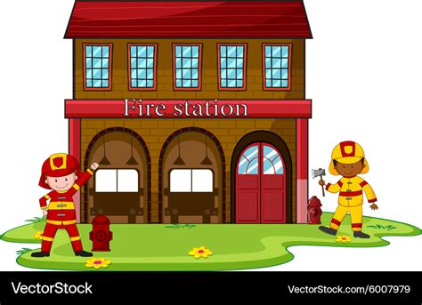 Firemen Working At The Fire Station Royalty Free Vector